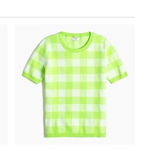 J crew neon green short sleeve sweater